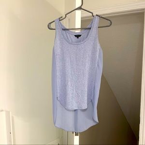 Sleeveless blouse in periwinkle blue